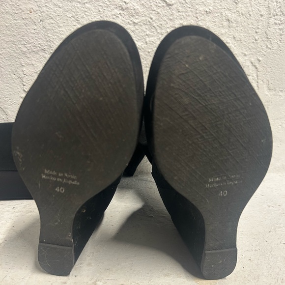 Gorgeous black suede pull-on platform knee high boots - Picture 4 of 4